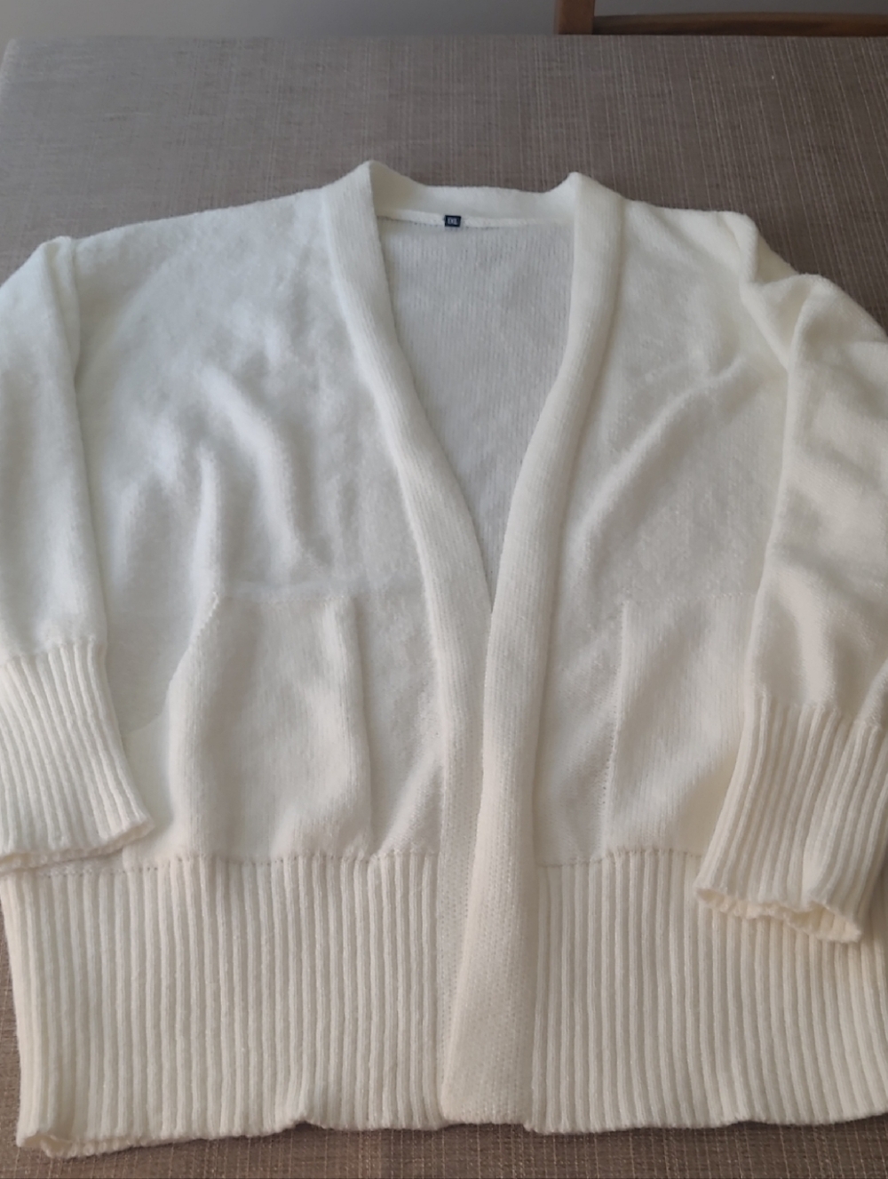 Classic Women's Open-Front White Sweater